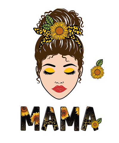 Sunflower Mama design digital files graphic design illustration mama png sunflower