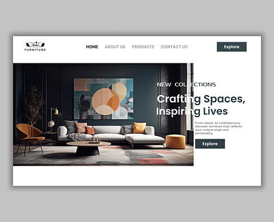 Landing page ui design furnitureui graphic design landingpage landingpageui ui uidesign uiux user interface