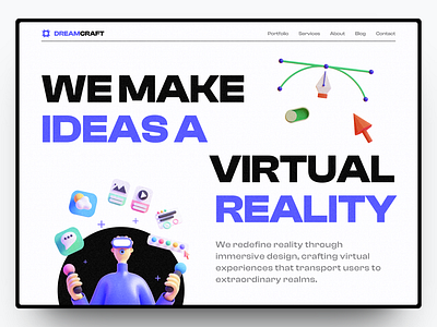 Dreamcraft - Design Studio Website agency branding design graphic design illustration landing page logo studio ui virtual reality vr web design website