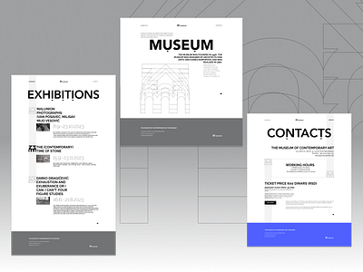 Website of Belgrade museum of modern art in NeoBrutalism style design logo ui ux