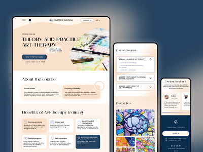UX/UI Design | Landing Page | Art Therapy figma interaction design prototyping research responsive design userinterface uxui visual design website