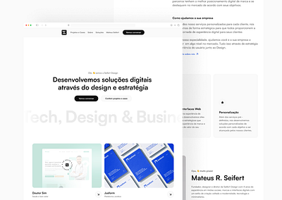 Seifert Design - Website clean design desktop framer interface light modern portfolio ui web design