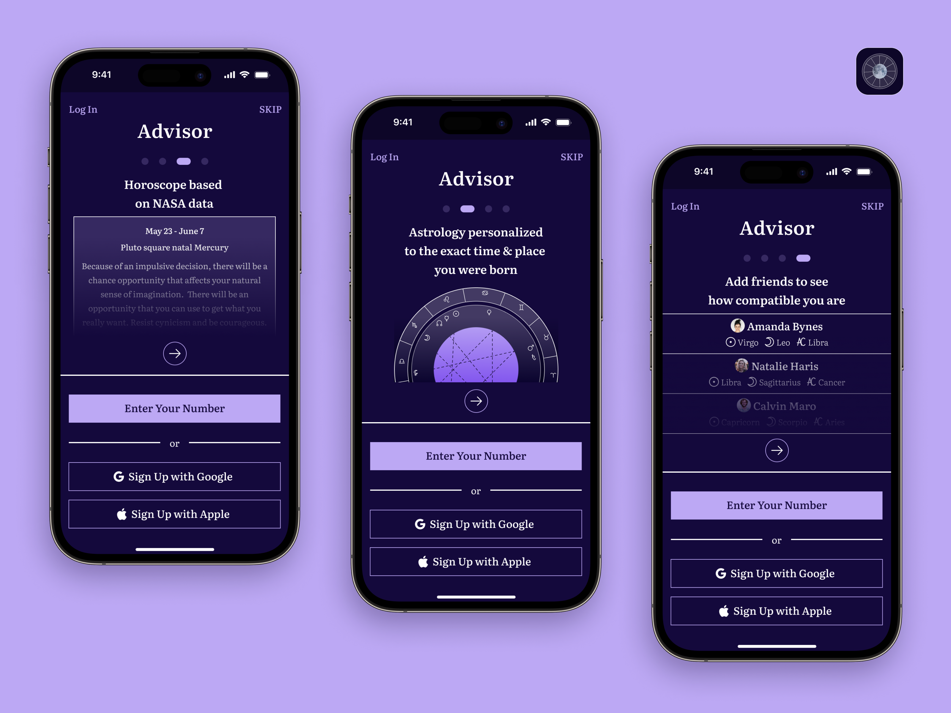 Example of Adviser — Astrology App — UI Kit