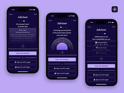 Adviser — Astrology App — UI Kit app astrology branding design design system figma interface logo mobile ui ui kit ux uxui