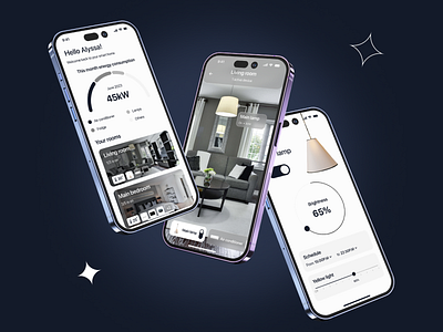Smart home app - Minimal style app design flat glassmorphism graphic design home minimal minimalism smarthome ui uidesign