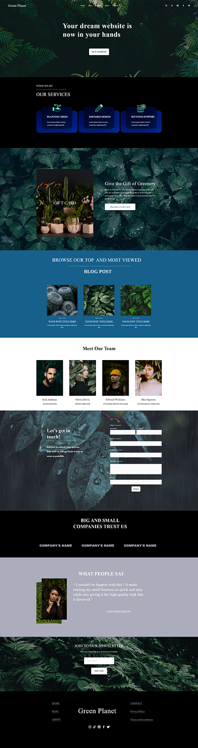 Green planet - Squarespace website template - Full page website design designed website template editable template full page full page website graphic design home page minimal template minimalist template modern website squarespace squarespace template squarespace theme squarespace website template template ui ux website website design website design template