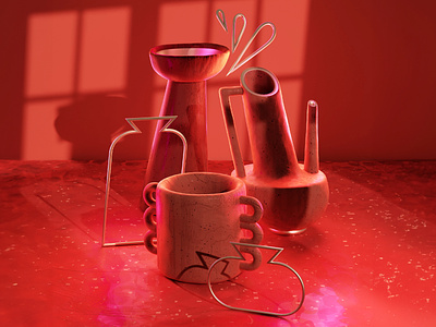 🏺 clay colorful design geometric geometry illustration jar minimal mug plant pot pot still life stilllife terracotta vase