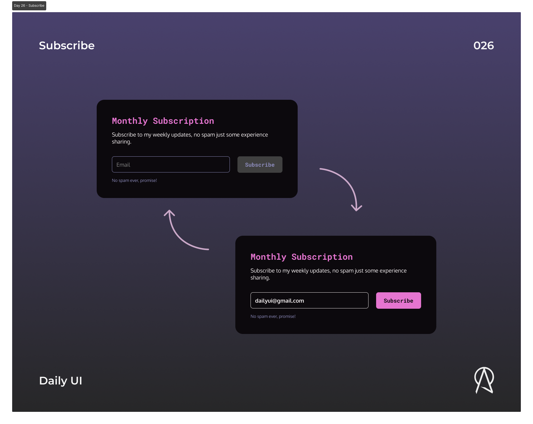 Daily UI - Subscribe app branding design illustration logo message minimal notification popup subscribe subscription typogaphy ui ui design uxdesign