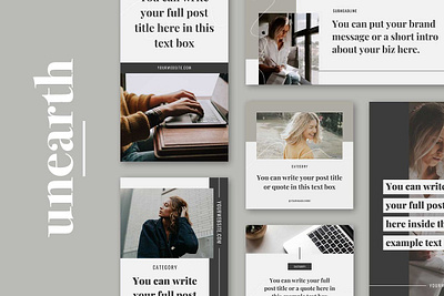 Unearth Social Media Templates canva facebook facebook templates instagram post instagram story instagram template pinterest pinterest templates social media social media templates squarespace templates unearth social media templates