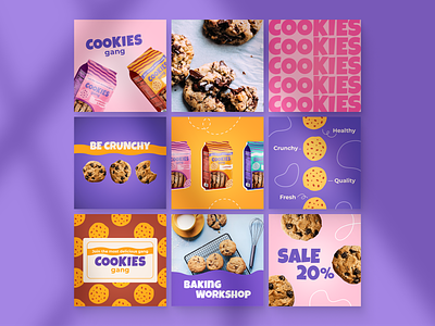 Cookie Brand Social Media Design advertisement brand identity branding creative design food food packaging graphic design graphics social media visual identitty