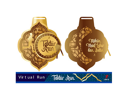 Medal Design for TakbiRun Virtual Run design graphic design illustration vector