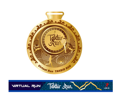 Medal Design for TakbiRun Virtual Run design graphic design illustration vector