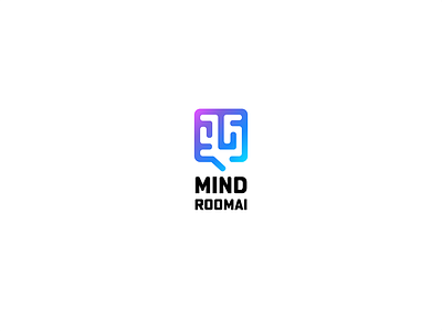 MINDROOMAI LOGO 7gone ai artificial brain branding chat digital door gradient intelligence logo mark mind minimalistic open plan room social symbol tech