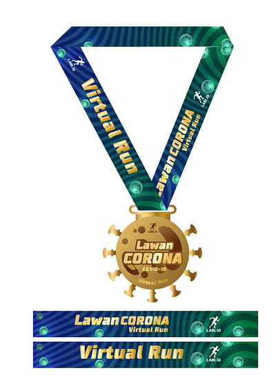 Medal Design for Lawan Corona Virtual Run design graphic design illustration vector