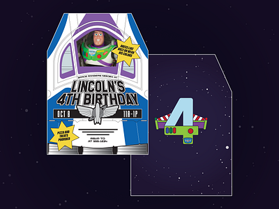 4th Birthday Invitation birthday character design invitation invitation design layout print print design