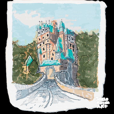 Castle Colorful Illustration architecture