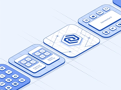 Security Infographic application apps appsec aspm blueprint cyber data flat github grid icons infographic integrations ios isometric platform security solutions ui use cases