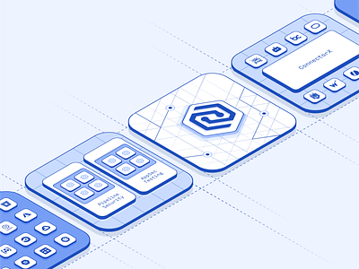 Isometric Icons for Cyber Security Platform application apps appsec aspm blueprint cyber data flat github grid icons infographic integrations ios isometric platform security solutions ui use cases