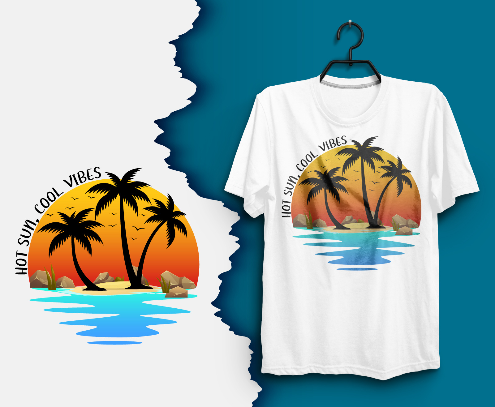 Summer T-shirt Design. beach holiday beach tree beach watercolor graphic design sea beach sea sand summer summer beach summer holiday summer sea summer season summer sun summer t shirt design. summer time summer vacation summer watercolor sun beach vacation vintage beach vintage summer