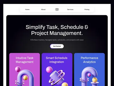 Task Management Landing Page landing page project management task management ui web design website