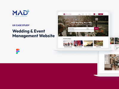 Wedding & Event Management Website branding case study design event event management figma graphic design hyderabad logo modern website ui ux website wedding management website wedding website