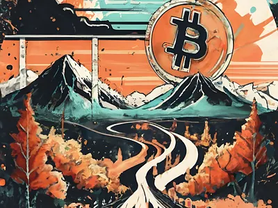 Bitcoin and the Mountains illustration