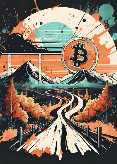 Bitcoin and the Mountains illustration