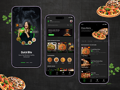 QuickBite: Food Delivery App app design delivery app design figma food food app food delivery app mobile ui ui ux