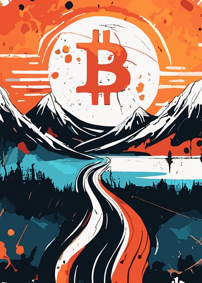 Bitcoin and the Mountains illustration