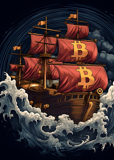 Bitcoin Red Ship illustration