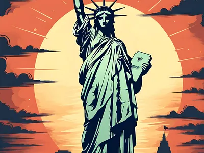 Statue of Liberty Negative Space Effect new york nyc statue of liberty