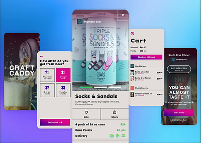 Craft Caddy – Small Batch Craft Beer Delivery Startup android animation app design ios mobile startup tech ui ux