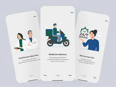 App Onboarding app app design delivery service doctor appointment emergency service health app medical app mobile app onboarding splash screen telehealth ui ux