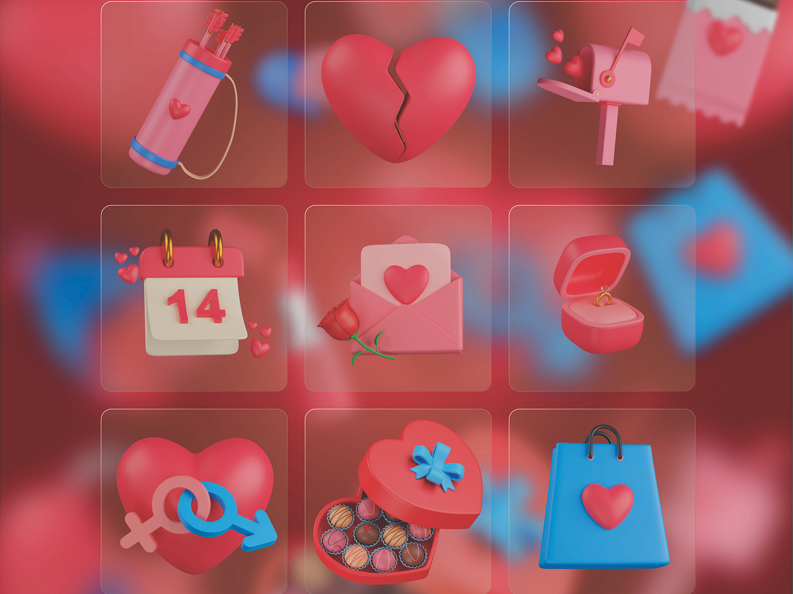 Valentines Day 3d Icon Set By Kaicon On Dribbble 3367