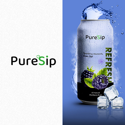 PureSip Soda Animation UI/Ux animation branding graphic design landing page logo mockup motion graphics soda typography ui ui ux ux