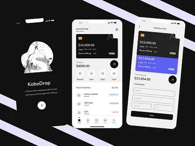 KoboDrop Finance App app design finance fintech illustration saving app ui uiux ux