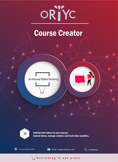 Ortyc course creater for video hosting 3d branding graphic design logo motion graphics ui