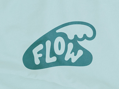 FLOW Logo aqua bubble flow fun green hand lettered lettering logo logo design playful simple water wave