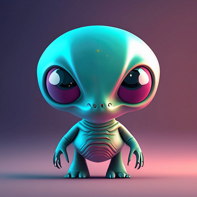 Alien 3D AI Art design graphic design