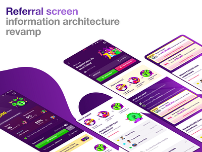 Referral screen information and UI revamp card sorting ia layout referral revamp ui ux