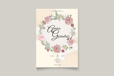 Elegant wedding invitation cards template page