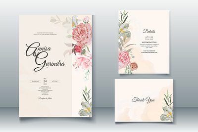 Elegant wedding invitation cards template page