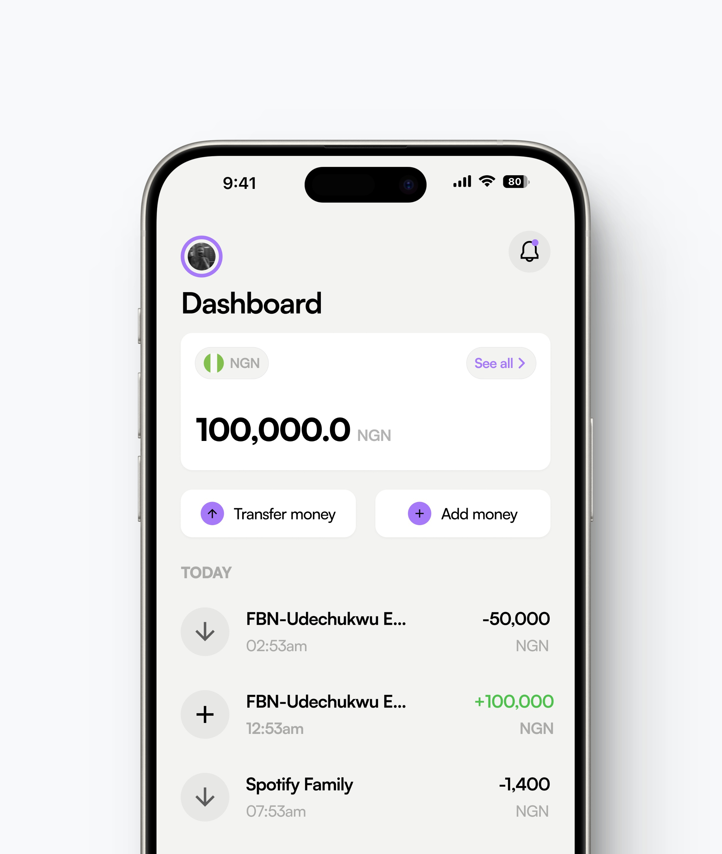 Home Screen For Swift finance fintech graphic design ui ui design user interface