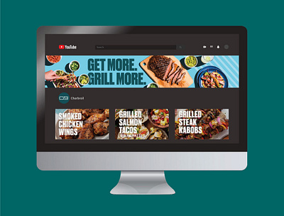 Charbroil Youtube Header + Thumbnails branding design food grills header illustrator thumbnails ui youtube