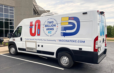 Two Million Arms Vaccine Van adobe illustrator branding design illustration logo van art vehicle wrap