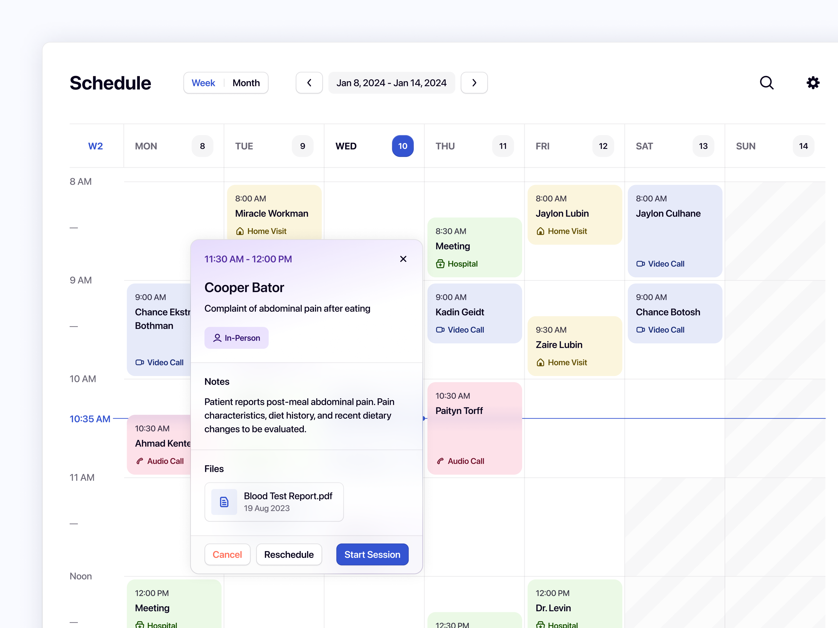 Doctor Visit Preview app calendar color dailyui event card figma gradient health healthcare interface medicine minimal saas ui ux web app