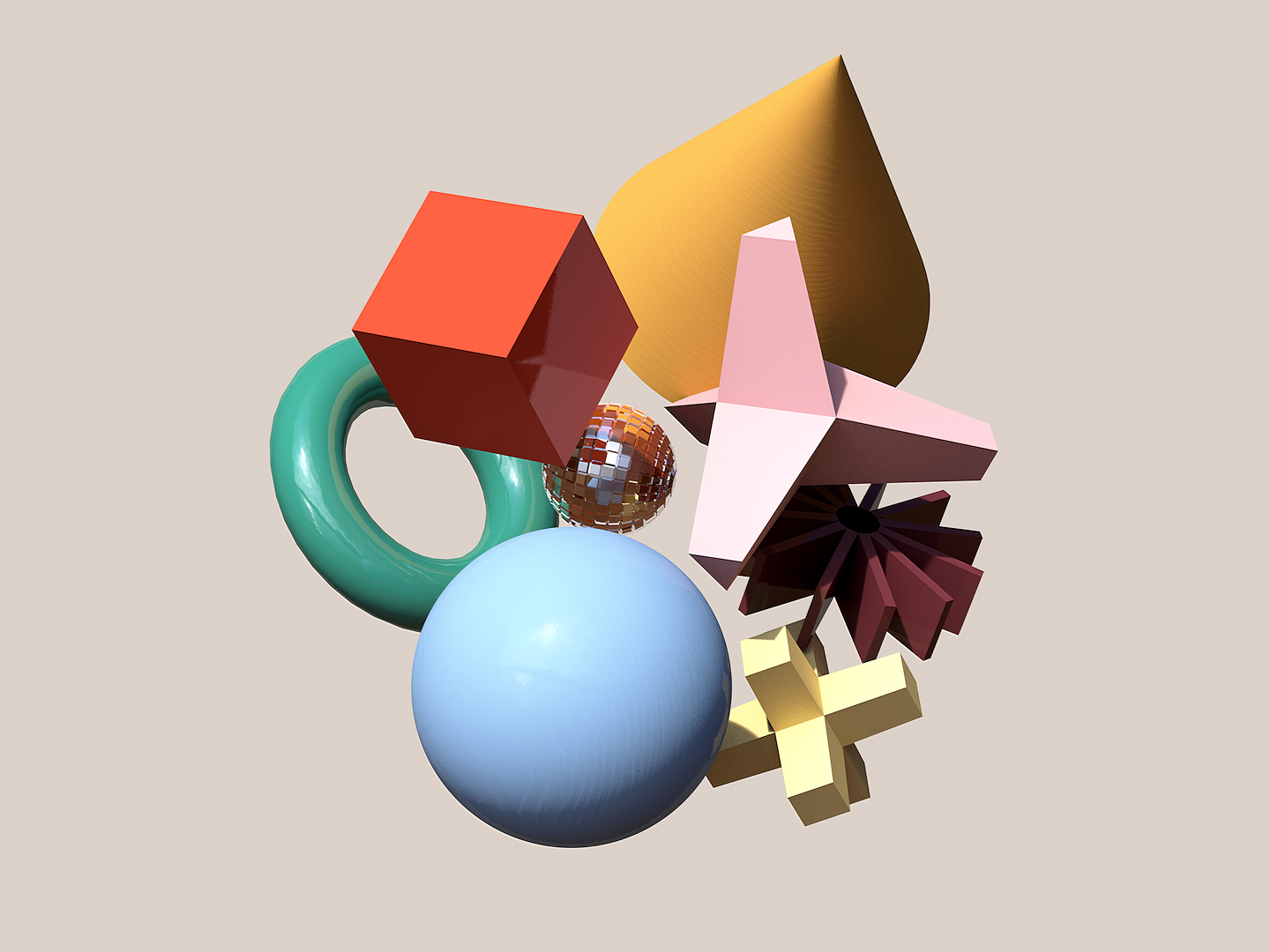 Color Study I | C4D 3d 3d design branding c4d cinema 4d color composition design graphic design shape visual design visual identity