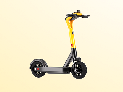 E-Scooter Icon 3d art battery bicycle bike car city ebike ehw electro icon moto pass road scooter set trip wheel whoosh yellow