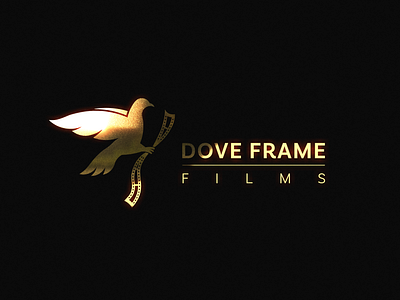 Dove Frame Gold Logo 3d render branding logo design photoshop