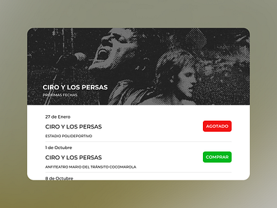 Event Listing 070 🤘#DailyUI app branding challenge ciroylospersas dailyui design graphic design illustration logo motion graphics musica rock ui uidesign uxui